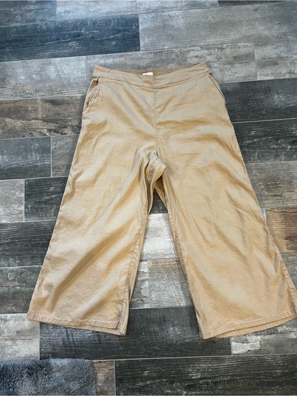 H by Halston Tan Wide-Leg Pants